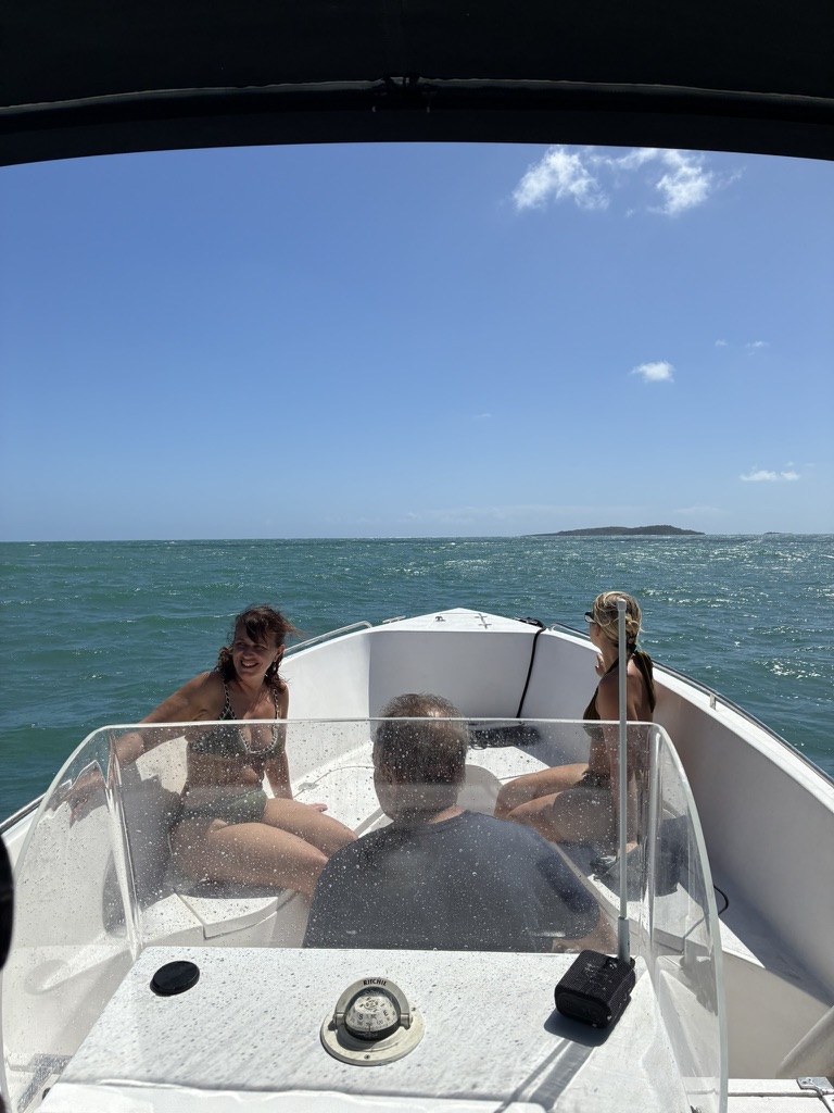 Groupe à bord du bateau Atlantic Reef en mer